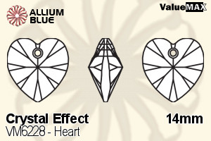 VALUEMAX CRYSTAL Heart 14mm Crystal Iridescent Emerald