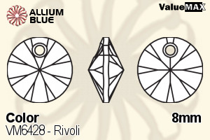 VALUEMAX CRYSTAL Rivoli 8mm Blue Zircon