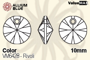 VALUEMAX CRYSTAL Rivoli 10mm Blue Zircon