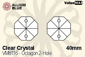 ValueMAX Octagon 2-Hole (VM8116) 40mm - Clear Crystal