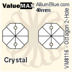 ValueMAX Octagon 2-Hole (VM8116) 34mm - Clear Crystal