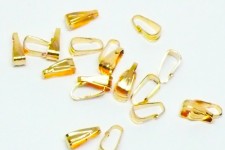 Bail, Nickel-free, Gold Plated, 5mm