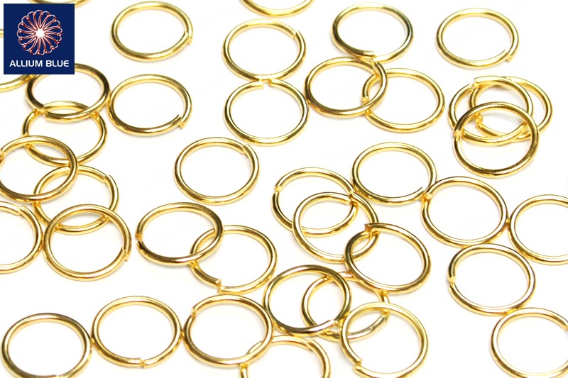 Jump Ring, Gauge 16 (1.2mm), Brass, Gold Plated, 14mm - Click Image to Close