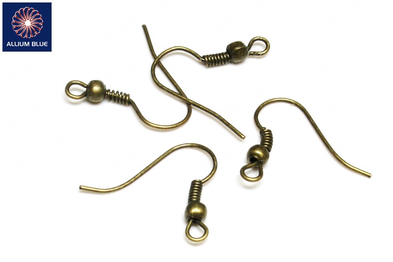 Earwire, Plated Base Metal, Antique Brass, 2x1.8mm - Haga Click en la Imagen para Cerrar