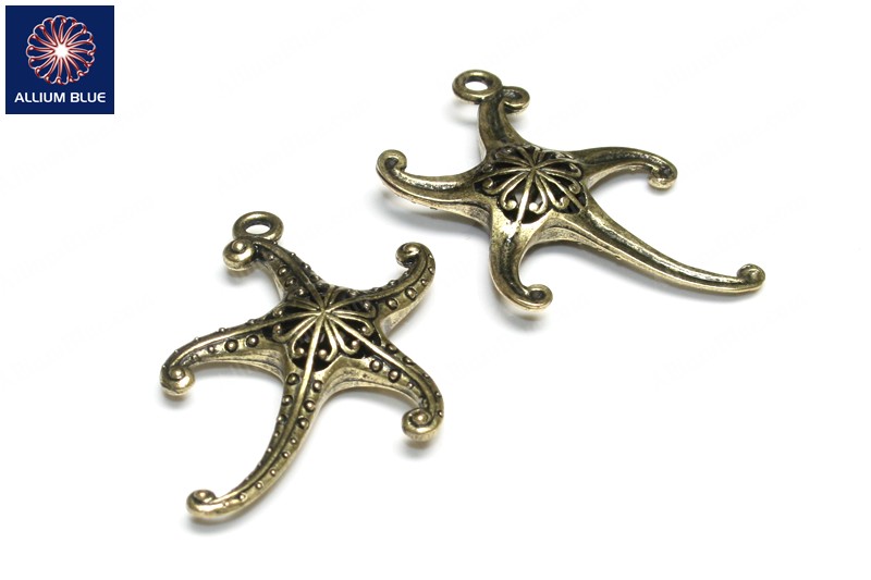 Vintage Hollow Starfish, Plated Base Metal, Antique Brass, 47x42x8.5mm - Haga Click en la Imagen para Cerrar