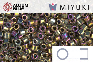 MIYUKI Delica® Seed Beads (DBM0029) 10/0 Round Medium - Metallic Purple Gold Iris - Haga Click en la Imagen para Cerrar