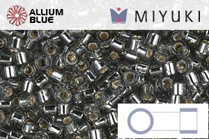 MIYUKI Delica® Seed Beads (DBM0048) 10/0 Round Medium - Silver Lined Gray - Click Image to Close