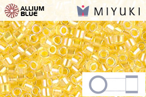 MIYUKI Delica® Seed Beads (DBM0053) 10/0 Round Medium - Light Yellow Lined Crystal AB