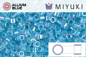 MIYUKI Delica® Seed Beads (DBM0057) 10/0 Round Medium - Aqua Lined Crystal AB - Click Image to Close
