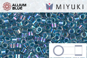 MIYUKI Delica® Seed Beads (DBM0058) 10/0 Round Medium - Marine Blue Lined Crystal AB - Haga Click en la Imagen para Cerrar