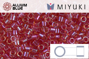 MIYUKI Delica® Seed Beads (DBM0062) 10/0 Round Medium - Light Cranberry Lined Topaz Luster - Haga Click en la Imagen para Cerrar