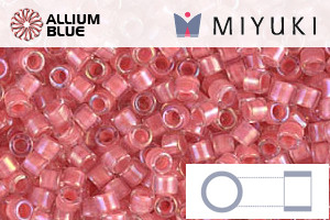 MIYUKI Delica® Seed Beads (DBM0070) 10/0 Round Medium - Coral Lined Crystal Luster - Haga Click en la Imagen para Cerrar