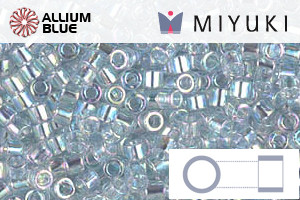 MIYUKI Delica® Seed Beads (DBM0110) 10/0 Round Medium - Transparent Light Marine Blue Gold Luster - Click Image to Close