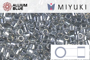 MIYUKI Delica® Seed Beads (DBM0114) 10/0 Round Medium - Transparent Silver Gray Gold Luster - 关闭视窗 >> 可点击图片