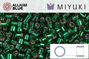 MIYUKI Delica® Seed Beads (DBM0148) 10/0 Round Medium - Silver Lined Emerald - 關閉視窗 >> 可點擊圖片