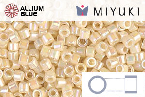MIYUKI Delica® Seed Beads (DBM0157) 10/0 Round Medium - Opaque Cream AB - 關閉視窗 >> 可點擊圖片