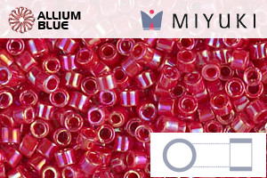 MIYUKI Delica® Seed Beads (DBM0162) 10/0 Round Medium - Opaque Red AB - Click Image to Close