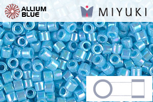 MIYUKI Delica® Seed Beads (DBM0164) 10/0 Round Medium - Opaque Turquoise Blue AB - Haga Click en la Imagen para Cerrar