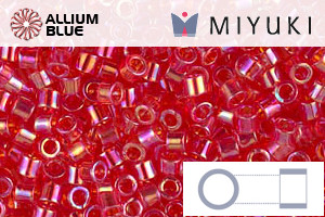 MIYUKI Delica® Seed Beads (DBM0172) 10/0 Round Medium - Transparent Red AB - Haga Click en la Imagen para Cerrar
