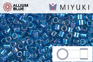 MIYUKI Delica® Seed Beads (DBM0177) 10/0 Round Medium - Transparent Capri Blue AB - Click Image to Close