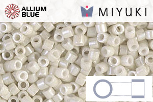 MIYUKI Delica® Seed Beads (DBM0211) 10/0 Round Medium - Opaque Limestone Luster