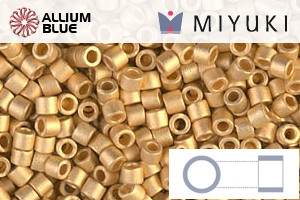 MIYUKI Delica® Seed Beads (DBM0331) 10/0 Round Medium - Matte 24kt Gold Plated