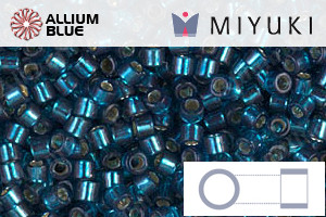 MIYUKI Delica® Seed Beads (DBM0608) 10/0 Round Medium - Dyed Silver Lined Blue Zircon