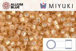 MIYUKI Delica® Seed Beads (DBM0621) 10/0 Round Medium - Dyed Light Apricot Silver Lined Alabaster