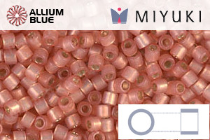 MIYUKI Delica® Seed Beads (DBM0622) 10/0 Round Medium - Dyed Peach Silver Lined Alabaster