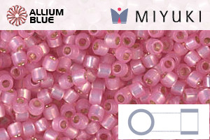 MIYUKI Delica® Seed Beads (DBM0625) 10/0 Round Medium - Dyed Rose Silver Lined Alabaster - Click Image to Close