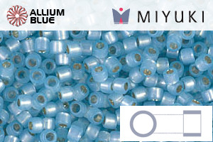 MIYUKI Delica® Seed Beads (DBM0628) 10/0 Round Medium - Dyed Aqua Silver Lined Alabaster - Click Image to Close