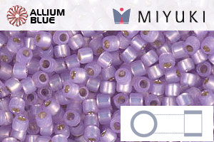 MIYUKI Delica® Seed Beads (DBM0629) 10/0 Round Medium - Dyed Lilac Silver Lined Alabaster - Click Image to Close