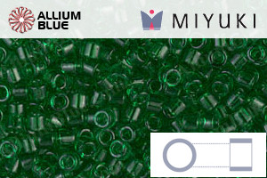 MIYUKI Delica® Seed Beads (DBM0705) 10/0 Round Medium - Transparent Green - Click Image to Close