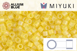 MIYUKI Delica® Seed Beads (DBM0854) 10/0 Round Medium - Matte Transparent Yellow AB - Click Image to Close