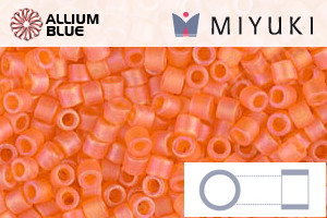MIYUKI Delica® Seed Beads (DBM0855) 10/0 Round Medium - Matte Transparent Orange AB - Click Image to Close