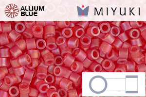 MIYUKI Delica® Seed Beads (DBM0856) 10/0 Round Medium - Matte Transparent Red Orange AB - Click Image to Close