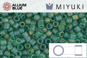 MIYUKI Delica® Seed Beads (DBM0858) 10/0 Round Medium - Matte Transparent Green AB - Click Image to Close