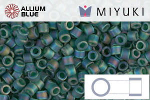 MIYUKI Delica® Seed Beads (DBM0859) 10/0 Round Medium - Matte Transparent Emerald AB