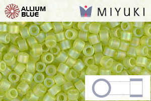 MIYUKI Delica® Seed Beads (DBM0860) 10/0 Round Medium - Matte Transparent Chartreuse AB - Click Image to Close