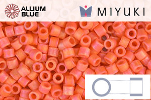 MIYUKI Delica® Seed Beads (DBM0872) 10/0 Round Medium - Matte Opaque Orange AB - Click Image to Close