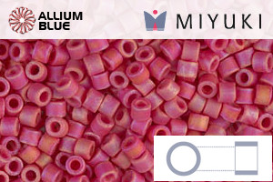 MIYUKI Delica® Seed Beads (DBM0874) 10/0 Round Medium - Matte Opaque Red AB - Click Image to Close