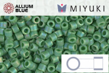 MIYUKI Delica® Seed Beads (DBM0877) 10/0 Round Medium - Matte Opaque Green AB