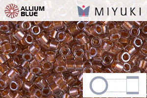 MIYUKI Delica® Seed Beads (DBM0915) 10/0 Round Medium - Sparkling Ginger Lined Crystal - Click Image to Close