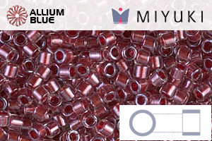 MIYUKI Delica® Seed Beads (DBM0924) 10/0 Round Medium - Sparkling Cranberry Lined Crystal - Click Image to Close
