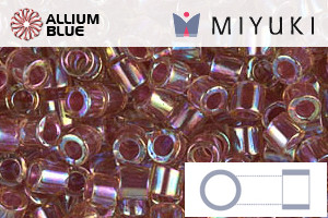 MIYUKI Delica® Seed Beads (DBL0088) 8/0 Round Large - Berry Lined Light Topaz AB - Click Image to Close