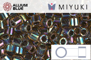 MIYUKI Delica® Seed Beads (DBL0089) 8/0 Round Large - Blue Lined Light Topaz AB