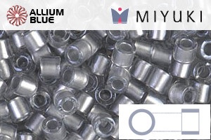 MIYUKI Delica® Seed Beads (DBL0271) 8/0 Round Large - Sparkling Silver Gray Lined Crystal - Click Image to Close