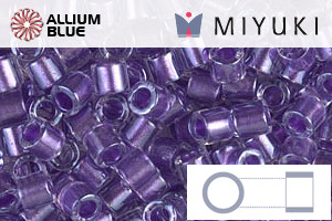 MIYUKI Delica® Seed Beads (DBL0906) 8/0 Round Large - Sparkling Purple Lined Crystal - Click Image to Close