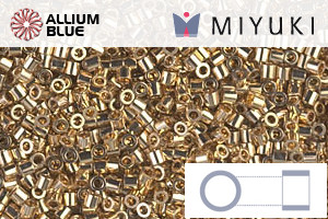 MIYUKI Delica® Seed Beads (DBS0034) 15/0 Round Small - 24kt Gold Light Plated