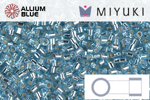 MIYUKI Delica® Seed Beads (DBS0044) 15/0 Round Small - Silver Lined Aqua - Click Image to Close